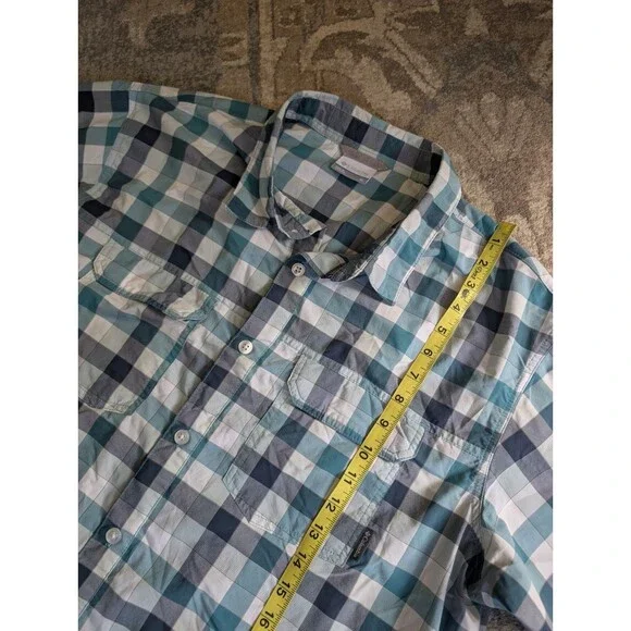 Men's XL Shirt Columbia Sports Wear Company Blue Omni Shade Plaid - Picture 4 of 9